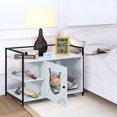 thumbnail image 4 of Costway Cat Litter Box  Enclosure Hidden Litter Furniture Cabinet W/ 2-Tier Storage Shelf, 4 of 10