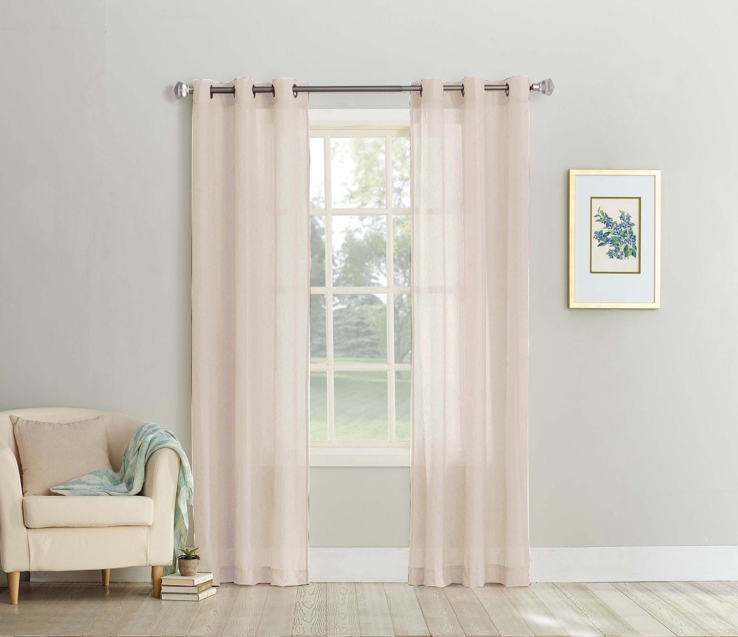 SUN TEXTILE BROYÉ GROMMET RIDEAU VOILE TRANSPARENT