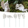 thumbnail image 4 of Cupid Figurine On Stick, 5 Pcs White Angel Figurine Exquisite Beautiful  For Outdoor Terraces, 4 of 8