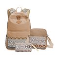 thumbnail image 1 of QualitChoice 3 Pieces Canvas Backpack Shoulder Organizer Set Large Capacity for Zipper Ethnic Style School Bags Causal Adjustable Travel Bag Khaki, 1 of 6