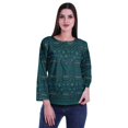 thumbnail image 1 of Moomaya Printed Button Placket Full Sleeve Top Round Neck WoMen's Casual Summer Tunic, 1 of 5