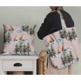 thumbnail image 5 of Soimoi Pink Poly Georgette Fabric Fox & Pine Tree Print Fabric by the Yard 52 Inch Wide, 5 of 5