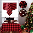 thumbnail image 3 of F Christmas Rectangular Tablecloth Waterproof Red Black Checkered Design For Dining Table Kitchen Party Picnic Camping Holiday Decor, 3 of 3
