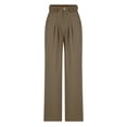 thumbnail image 1 of Timegard Womens Formal Pants Elastic High Waist Straight Leg Solid Color Office Work Lounge Pants Pockets, 1 of 4