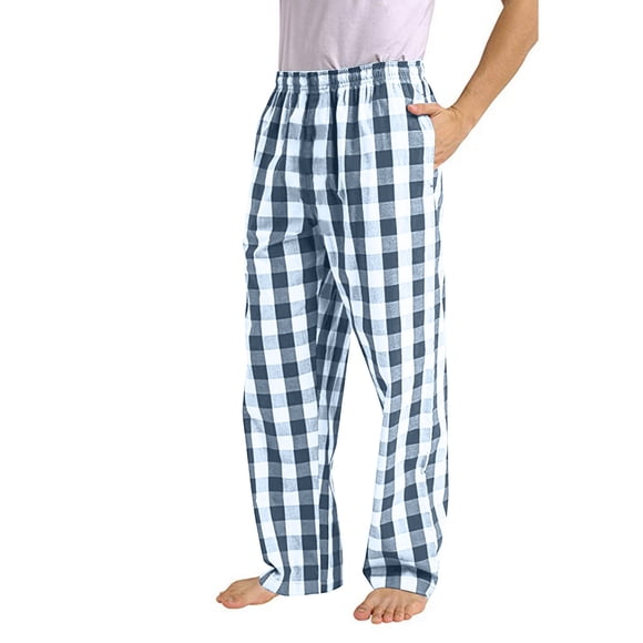 Pitauce Men's Pajama Pants, Plaid Sleep & Lounge Pants, Elastic Waist PJ Bottoms with Pockets