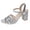 Silver, variant on Women's Pointed Toe Ankle Strap Heeled Sandals Chunky Heel Pumps Lightweight Non Slip Wedding Dress Shoes Silver Size 8.5