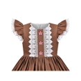 thumbnail image 4 of Girls Dress Vintage Brown Floral Trim Embroidery Candy Canes Flutter 7 Years, 4 of 6