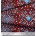 thumbnail image 2 of Soimoi Red Modal Satin Fabric Artistic Geometric Decor Fabric Printed Yard 42 Inch Wide, 2 of 5
