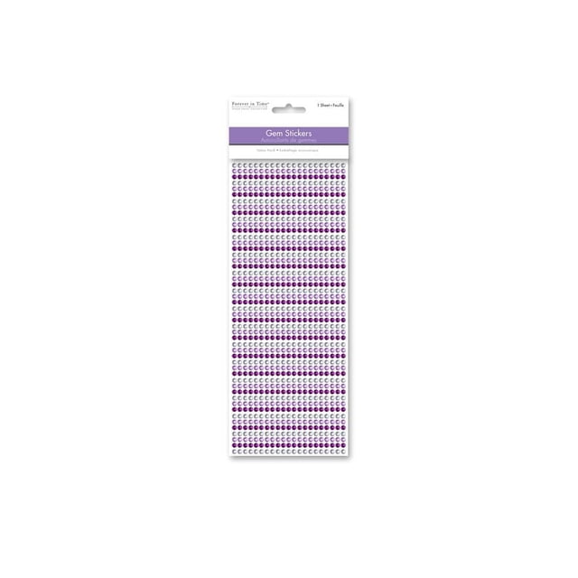 Lignes de Gemmes 4 mm, Lot Économique de 1029 Pcs, VIOLA avec une Feuille d'Autocollants de Gemmes Violets et Transparents Autoadhésifs Arrangés en Lignes Horizontales, Convient au scrapbooking, à la Fabrication de Cartes et aux Bricolages sur Papier DIY.