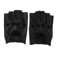 thumbnail image 2 of Dalazy Vintage Retro PU Leather Men s Fingerless Driving Cycling Gloves Black Hook Loop XL 1Set, 2 of 6