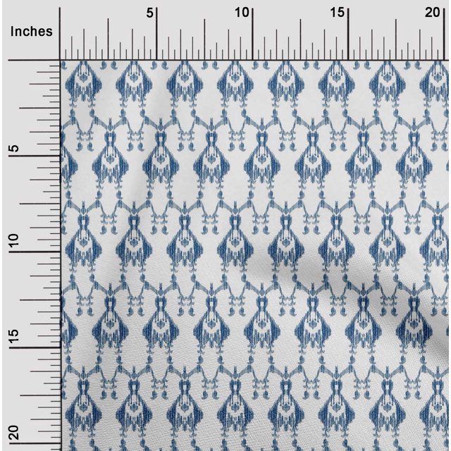 oneOone Georgette Viscose Fabric Paisley Ikat Print Fabric By The Yard 42 Inch Wide
