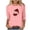Pink, variant on BLVB Womens Christmas 3/4 Sleeve Crew Neck T-Shirts Red Cup Graphic Tee Tops Winter Holiday Family Party Matching Tops