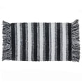 thumbnail image 1 of Microfibre Striped Bath Mat With Fringe Black 20X32, 1 of 4
