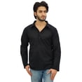 thumbnail image 1 of Atasi Kurta Noir pour Homme Chemise à Col Rabattu Col Ethnique Indien Vêtements-Petit, 1 of 7