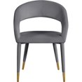 thumbnail image 3 of Meridian Furniture Destiny Grey Velvet Dining Chair, 3 of 5