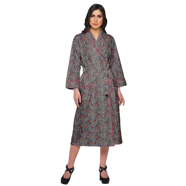 Moomaya Printed Bath Robe Girls Sleepwear Cotton Long Nightwear Loungewear