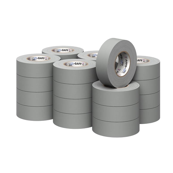 2" Pro Gaff Gaffers Tape 55 yards length gray matte. Premium Heavy-Duty Gaffers Tape trusted by professional Gaffers. Made in the USA. Holds Tight, Easy to remove. (Pack of 24)