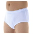 thumbnail image 2 of 3-Pack Men's Maximum Absorbency Washable Reusable Bladder Control Briefs White 3X (Waist 46-48), 2 of 5