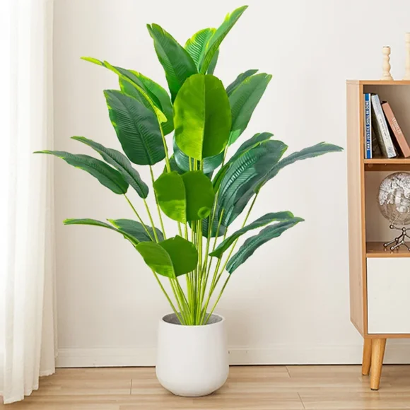 1pc Artificial Plants Large Tropical Palm Tree Fake Banana Plants Leaves Real Touch Plastic Monstera For Home Garden Party Decor,88cm 24 Leaves