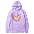 thumbnail image 5 of Plebaso Sweat à Capuche Imprimé Cœur pour Femmes, Manches Longues, Pull Ample avec Poches, 5 of 5
