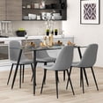 thumbnail image 4 of Gymax Modern Glass Dining Table Rectangular Dining Room Table W/Metal Legs For Kitchen Black, 4 of 10