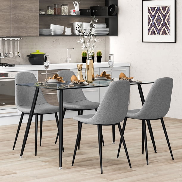 Gymax Modern Glass Dining Table Rectangular Dining Room Table W