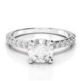 thumbnail image 1 of Bagues de Fiançailles Moissanite Naturelle Ronde 2.28 Ct pour Femmes Or Blanc 18K, 1 of 8
