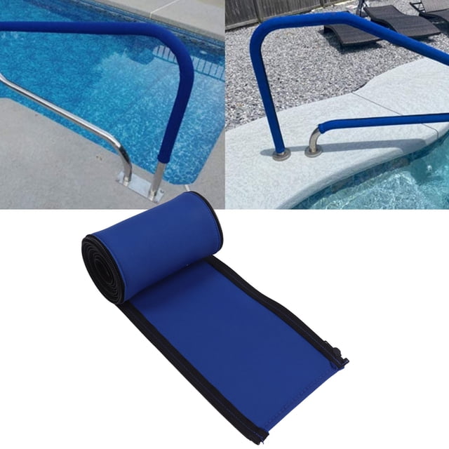 Pool Handrail Cover, Non Slip Filling Material Pool Handrail Cover with Zipper Adjustable Railing Handle Sleeve for Family Swimming Pool Amusement Park Water Park