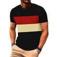 thumbnail image 1 of Maplenight T-Shirt Homme Manches Courtes Col Rond T-Shirt Décontracté Été Color Block T-Shirt Classique Basique, 1 of 7