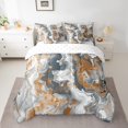 thumbnail image 2 of YST Grey Marble 7-Piece Comforter Set, Gray Navy Watercolor Bedding, Lightweight, Full Size, 2 of 4