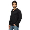 thumbnail image 3 of Atasi Kurta Noir pour Homme Chemise à Col Rabattu Col Ethnique Indien Vêtements-Petit, 3 of 7