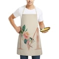 thumbnail image 3 of WIFKLSIIPG English Letter Rose Series Linen Apron for Adults and Children's Kitchen Fouling Apron, 3 of 5