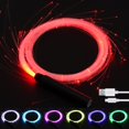 thumbnail image 2 of Reusable LED Fiber Optic Whip USB Rechargeable Dance Whip Toys 10 Colors 36 Light Effect for Dancing Parties Light Shows Music Festivals, 2 of 10
