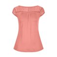 thumbnail image 5 of Mikilon Ensemble Élégant pour Femmes 2 Pcs Imprimé Manches Courtes Patchwork en Dentelle Col Rond Chic Confortable Rose m, 5 of 5