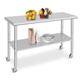 thumbnail image 2 of EDTara Stainless Steel Work Table with Wheels, Heavy Duty Kitchen Prep Workbench, NSF Commercial Table with Adjustable Undershelf for Hotel & Garage, 2 of 9