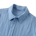 thumbnail image 4 of Men Casual Solid Turndown Short Sleeve Button Closure Shirt Hawaii Blouse, 4 of 9