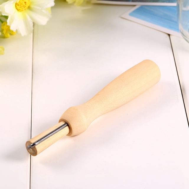 Punch Needle Handle Knitting Tool Sewing Accessories Felting Needle Wooden Handle Holder DIY Knitting Tool For Making Craft