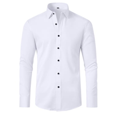 Meichang Meichang Big and Tall Dress Shirts for Men 2024 Clearance,Regular Fit Long Sleeve Oxford Shirt Solid Casual Button Down Shirts Wrinkle Free Cotton Business Shirts
