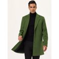 thumbnail image 2 of INSPIRE CHIC Men's Trench Coat Slim Fit Notched Lapel Single Breasted Overcoat Green M, 2 of 6