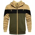 thumbnail image 1 of AMERTEER Hommes Sweat-Shirt Zip avant Couleur Bloquant Capuche, 1 of 9