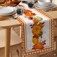 thumbnail image 1 of Chemin de Table Citrouille d'Automne pour l'Action de Grâce avec Motif à Carreaux Feuille d'Érable, Décor de Table de Cuisine et Salle à Manger en Lin pour Fête des Récoltes, Réutilisable, Facile à Nettoyer, Accent Festif pour la Maison, 1 of 9