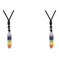 thumbnail image 3 of Transemion Handmade Clear Quartz Crystal Necklace Energy And Elegance Master StoneAdjustable Colorful Crystal 2Set, 3 of 6