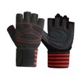 thumbnail image 4 of Quzzie Workout Gloves Exercise Gloves Non Slip Half Finger Weight Lifting Gloves Gym Gloves Full Palm Protection Polyester Lightweight Sturdy Suitable for Tr L Red, 4 of 8