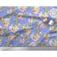 thumbnail image 2 of Soimoi Polyester Crepe Fabric Leaves & Magnolia Floral Printed Fabric 1 Yard 52 Inch Wide, 2 of 5