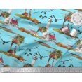 thumbnail image 2 of Soimoi Cotton Duck Fabric Lighthouse,Bird & Tree Nature Fabric Prints By Yard 42 Inch Wide, 2 of 4