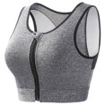 thumbnail image 1 of Virmaxy Womens Racerback Sports Bra for Running Zippered Sports Underwear with Padding No Steel Ring Yoga Beautiful Back Sports Bra Gray M, 1 of 2