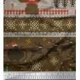 thumbnail image 1 of Soimoi polyester Crepe Fabric Cross Stitch Christmas Fabric Prints By Yard 42 Inch Wide, 1 of 3