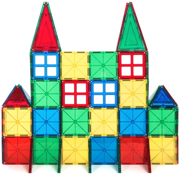 Best Choice Products Enfants Ensemble de Construction Éducatif 3D Blocs Magnétiques Tuiles Multicolores de 32 Pcs Bâtiments Jouet STIM