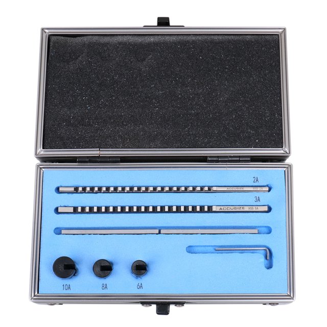 Accusize - No.60 Metric HSS Keyway Broach Sets in Fitted Box, #5100-0060