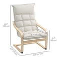 thumbnail image 3 of HOMCOM Modern Armchair, Upholstered Accent Chair with Curved Leg Cream, 3 of 10